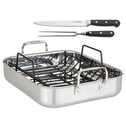 Product Image for Viking 3-Ply Stainless Steel Roaster with Rack and Bonus Carving Set