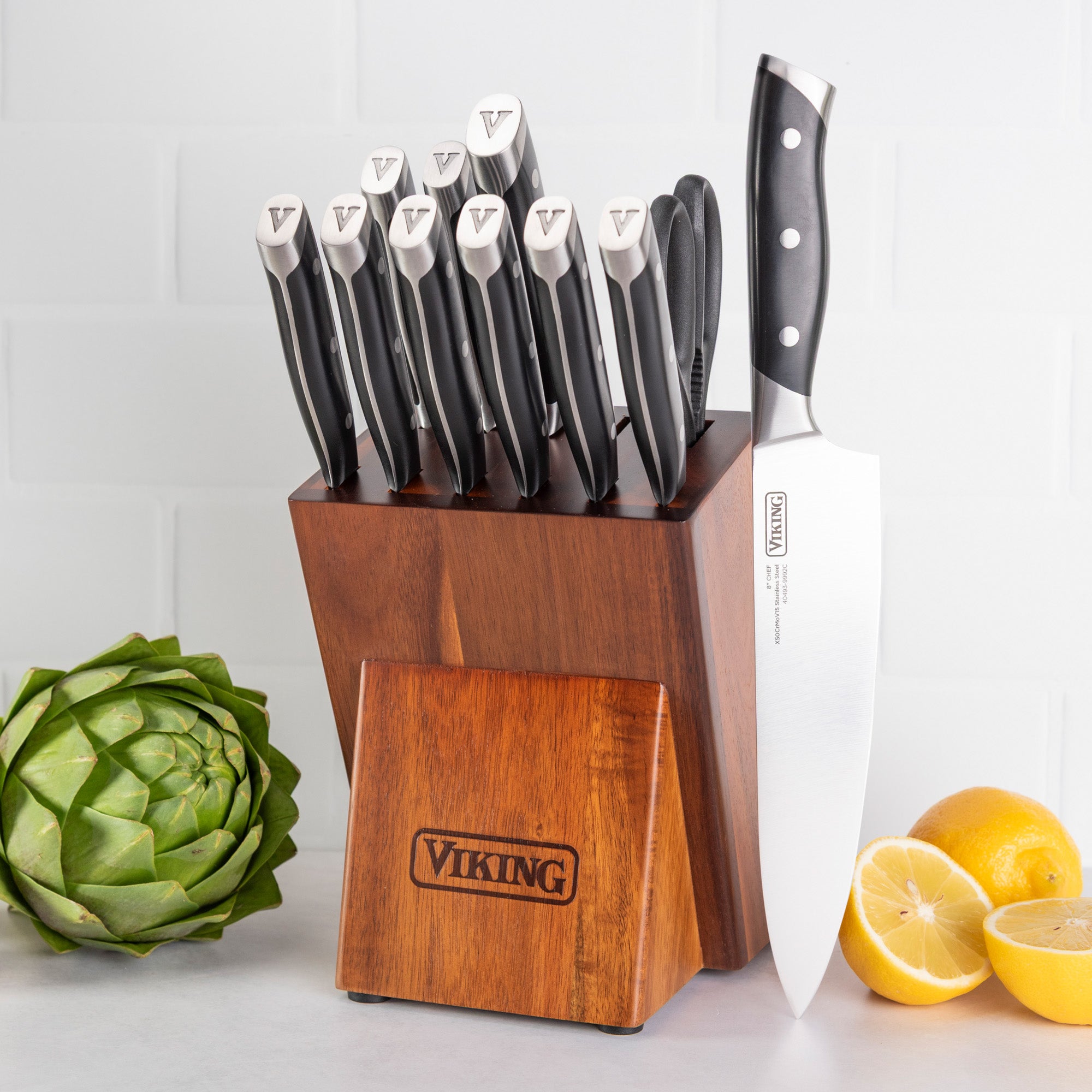 Viking 12-Piece Stainless Steel Forged Cutlery Block Set