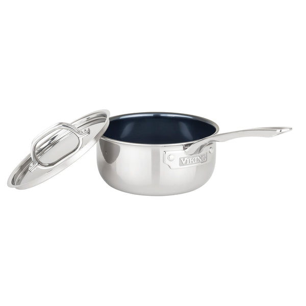 Salerno 7-Quart Induction Ready Stainless Steel Sauce Pan with Lid and  Helper Handle