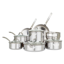 Product Image for Viking 3-Ply Stainless Steel 13-Piece Cookware Set with Glass Lids