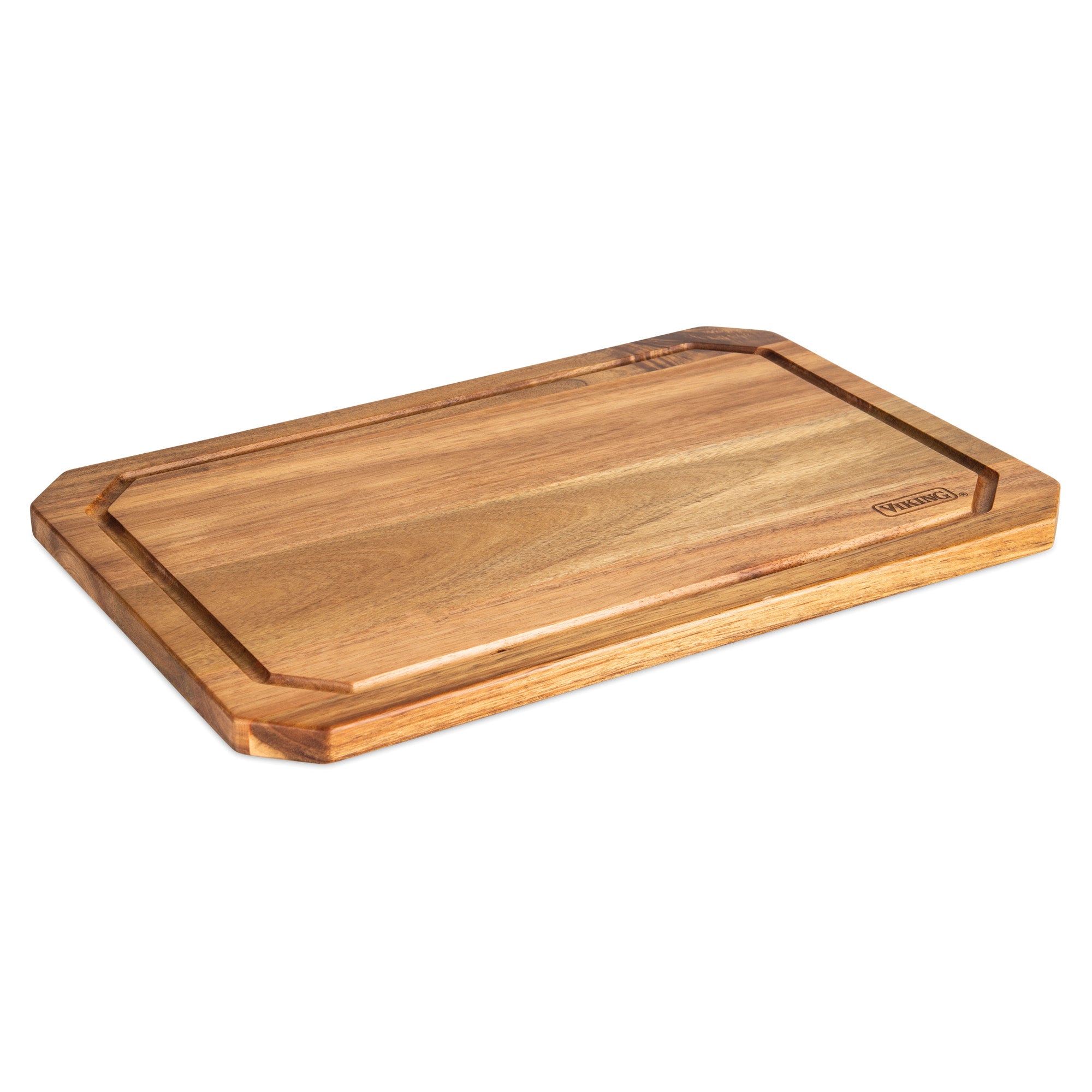The Viking Acacia Carving Board with Juice Groove by Viking Culinary Products is displayed against a white background.