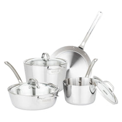 Product Image for Viking Contemporary 3-Ply Stainless Steel 7-Piece Cookware Set with Glass Lids