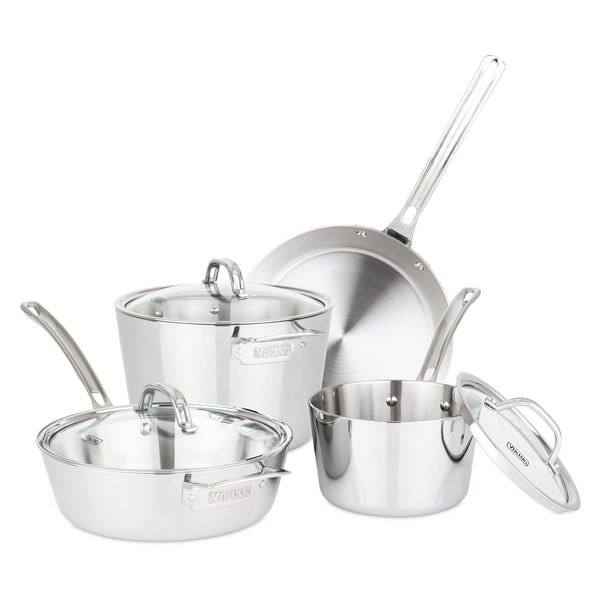 Viking Contemporary 3-Ply Stainless Steel 10-Piece Cookware Set with G –  Viking Culinary Products