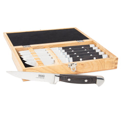 Product Image for Viking Steakhouse Pakka Wood 6-Piece Steak Knife Set with Gift Box (Black)