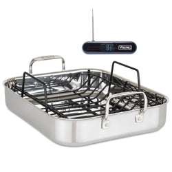 Product Image for Viking 3-Ply Stainles Steel Roaster with Rack and Bonus Digital Thermometer