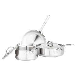 Product Image for Viking 3-Ply Stainless Steel 5-Piece Cookware Set with Metal Lids