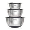 Viking 8-Piece Stainless Steel Mixing Bowl Prep Set with Strainer and Cutting Lid, Black