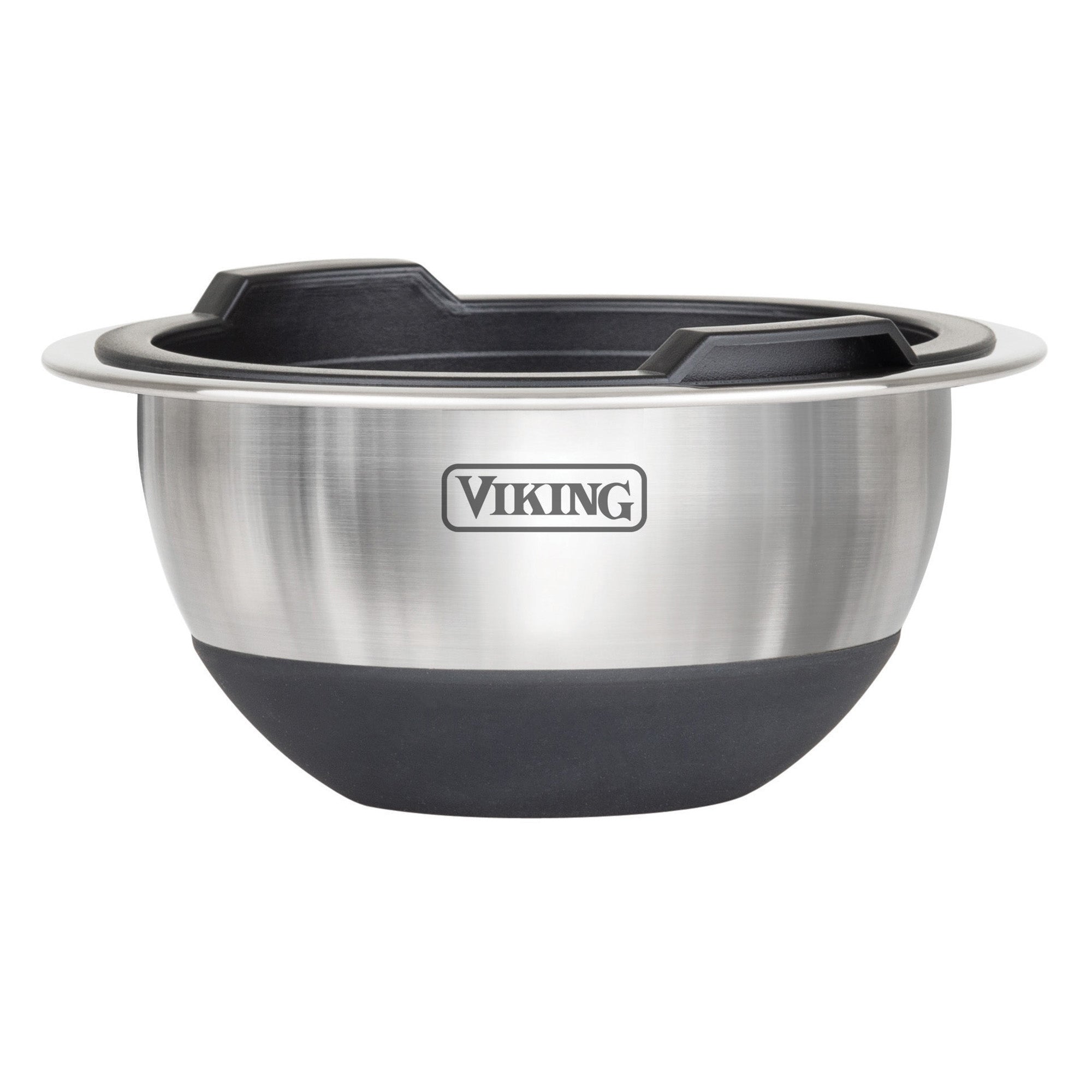 Viking 8-Piece Stainless Steel Mixing Bowl Set with Lids, Black