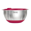 Viking 8-Piece Stainless Steel Mixing Bowl Prep Set with Strainer and Cutting Lid, Red