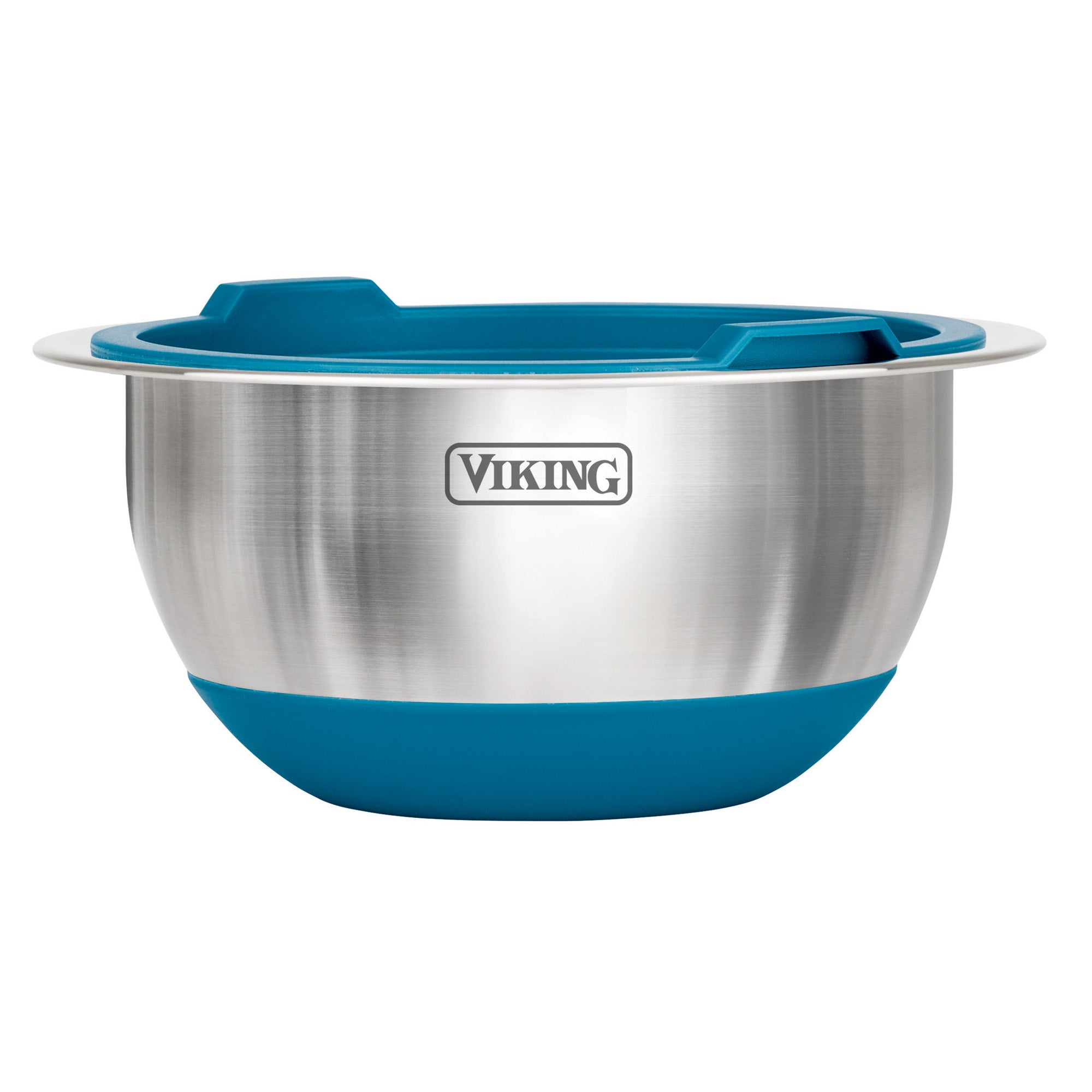 Viking 8-Piece Stainless Steel Mixing Bowl Prep Set with Strainer and Cutting Lid, Teal