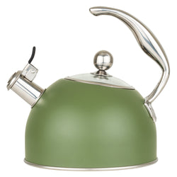 Product Image for Viking 2.6-Quart Cypress Green Stainless Steel Whistling Kettle with 3-Ply Base