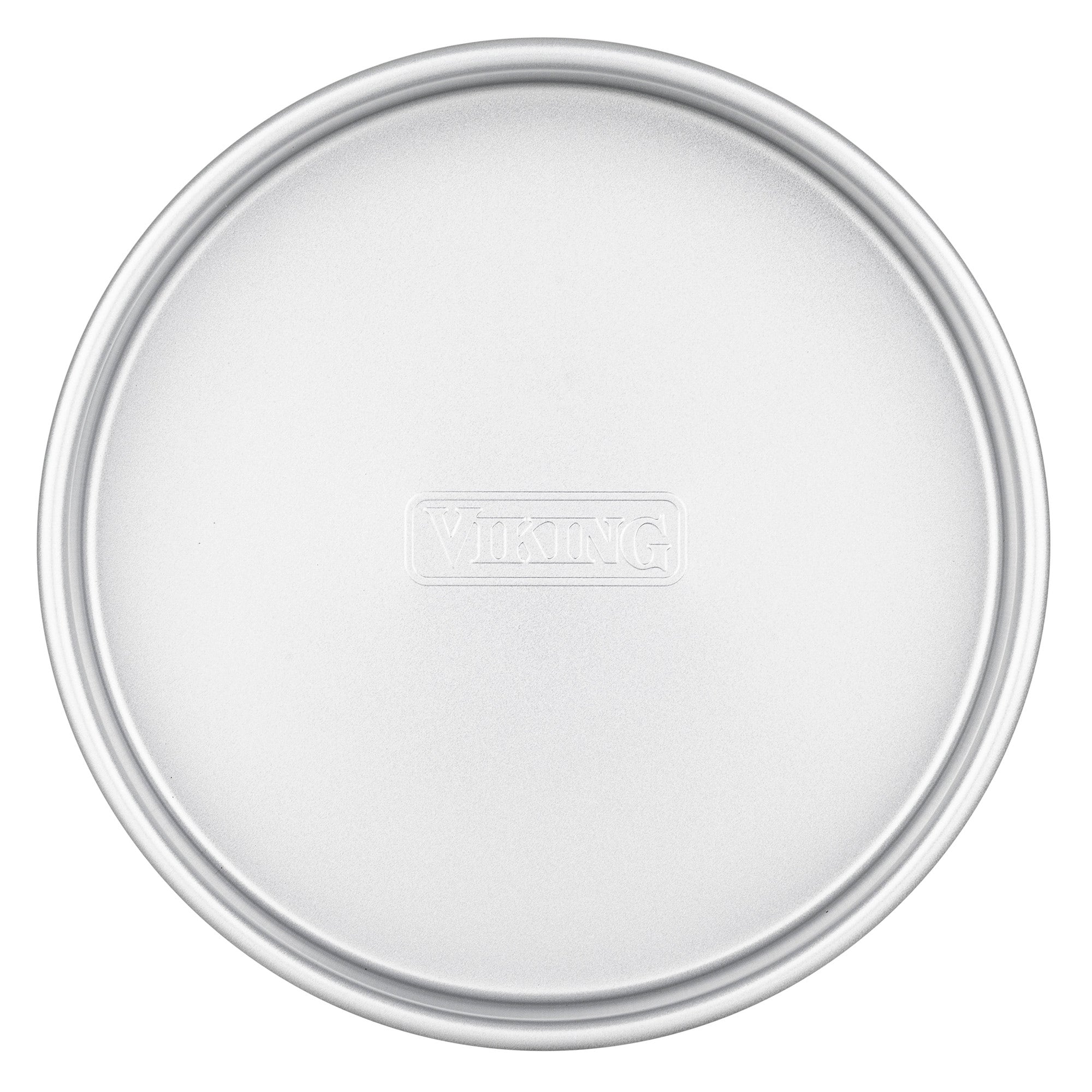 A 9-inch round aluminized steel nonstick cake pan with a raised rim, featuring "Viking" embossed in the center by Viking Culinary Products.