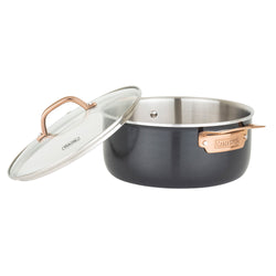 Product Image for Viking 3-Ply Black and Copper 5 Quart Dutch Oven with Glass Lid