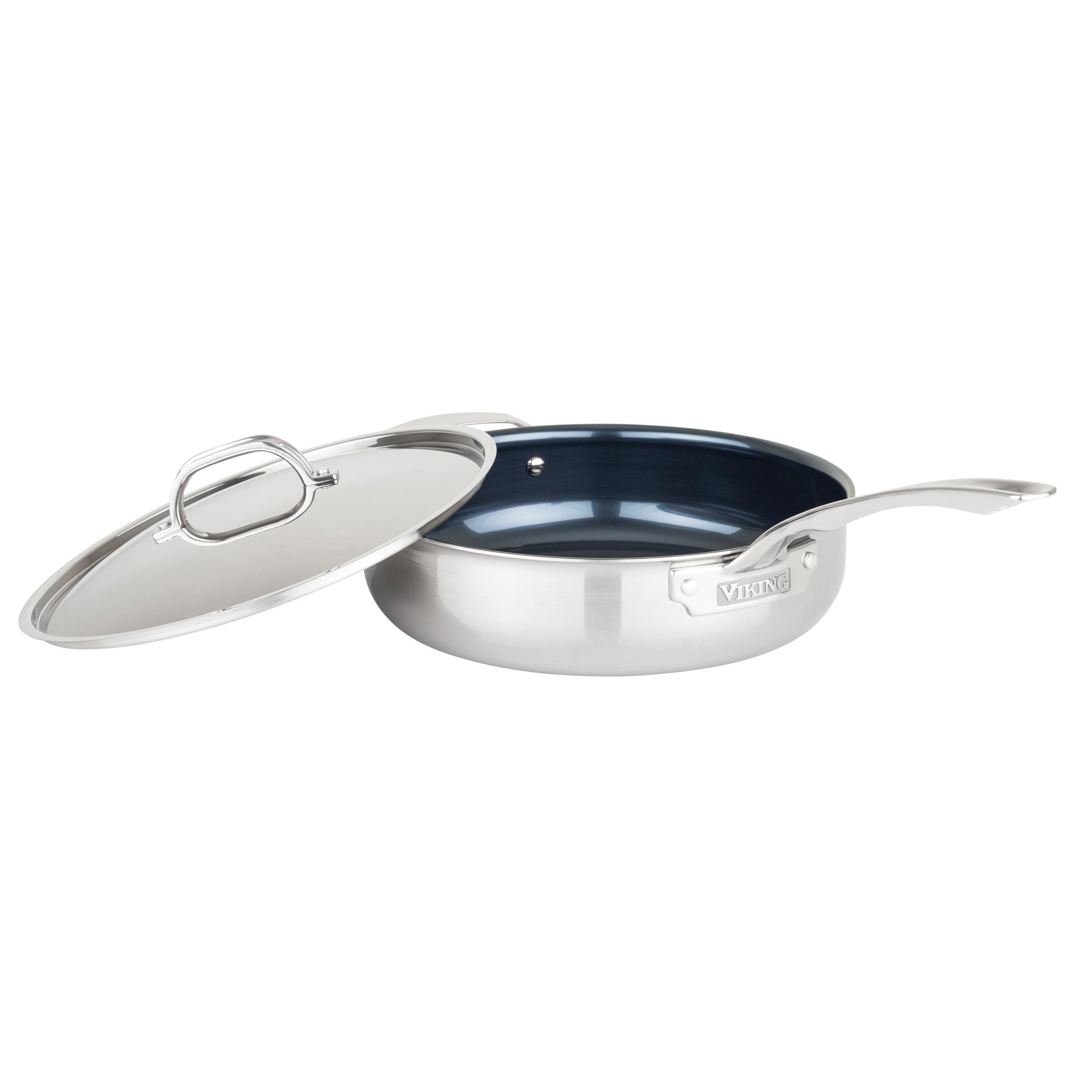4.5-Quart Hard Anodized Nonstick Saucier Pan with Lid and Helper