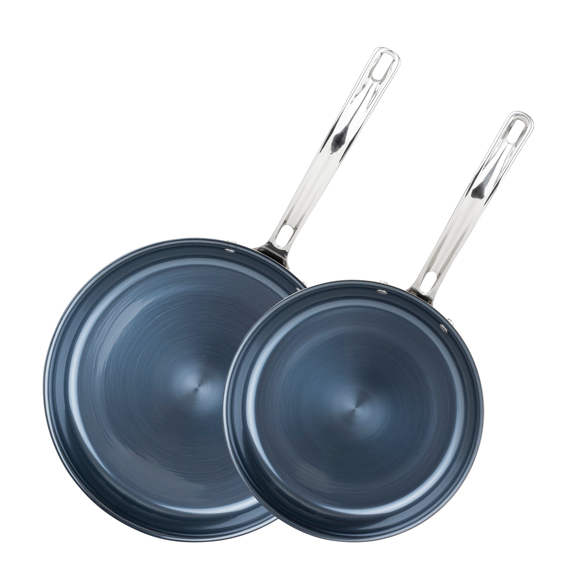 Blue Diamond Hard Anodized Toxin-Free Ceramic, Metal Utensil Safe Frying Pan Set, 10 inch and 12 inch