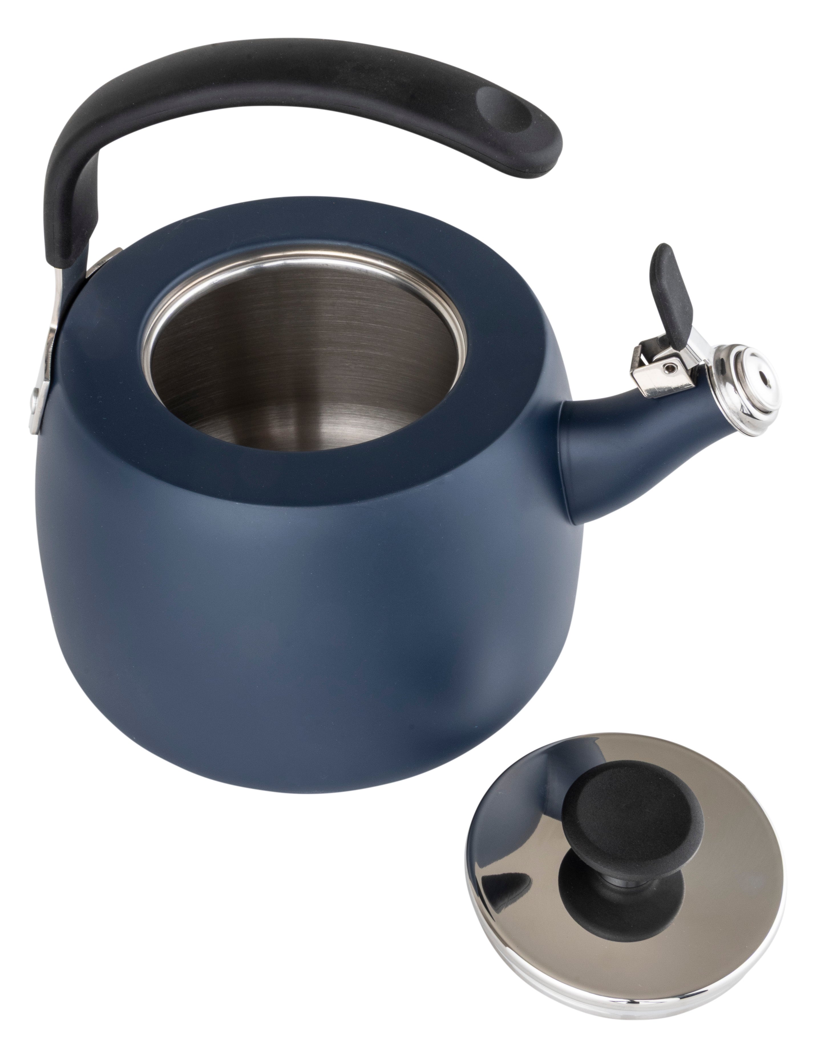 Viking 2.6 Qt Stainless Steel Modern Teakettle w/ 3-Ply Base, Slate Bl
