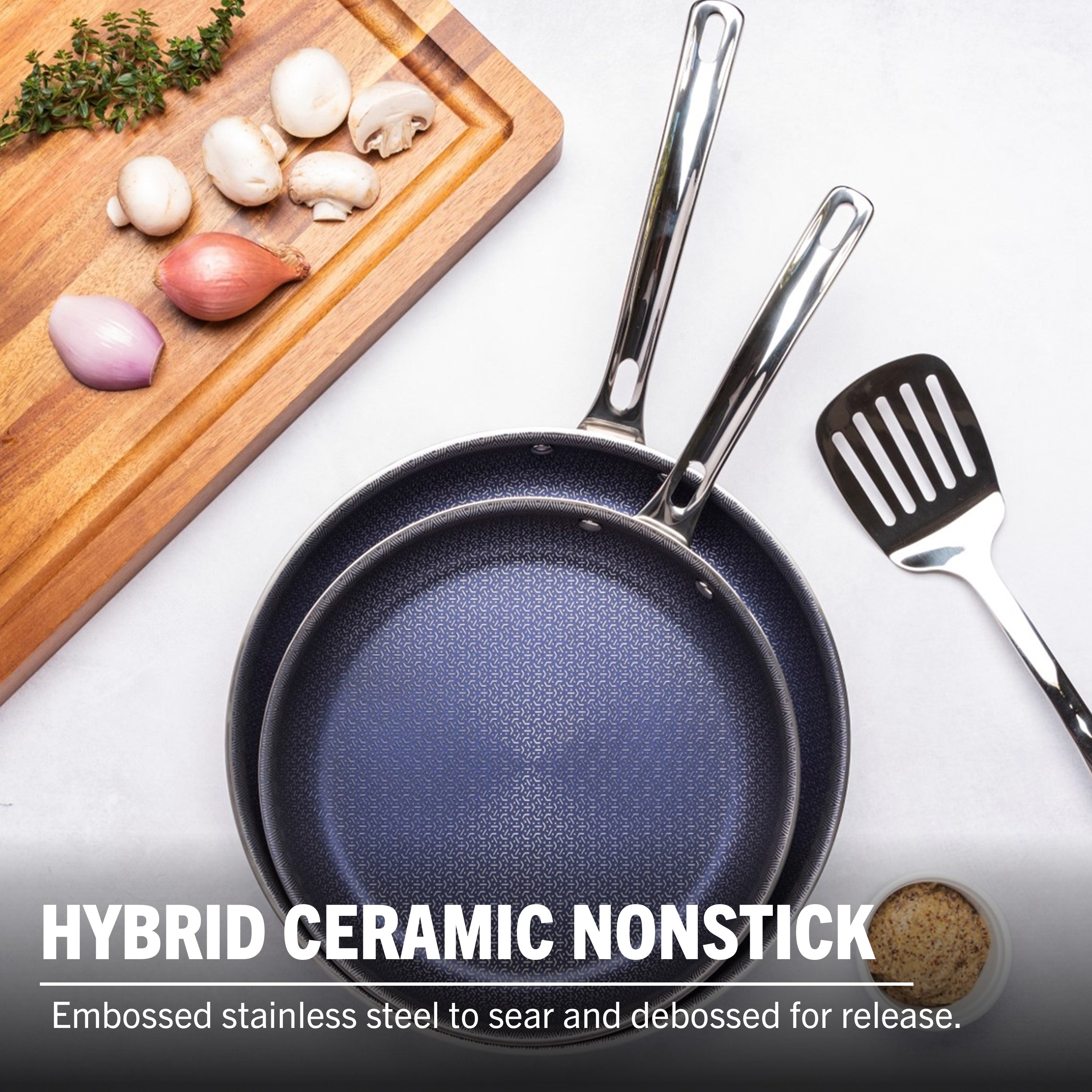 Viking 3-Ply Hybrid Plus Ceramic 2 Pc Nonstick Fry Pan Set, 9.5-inch &