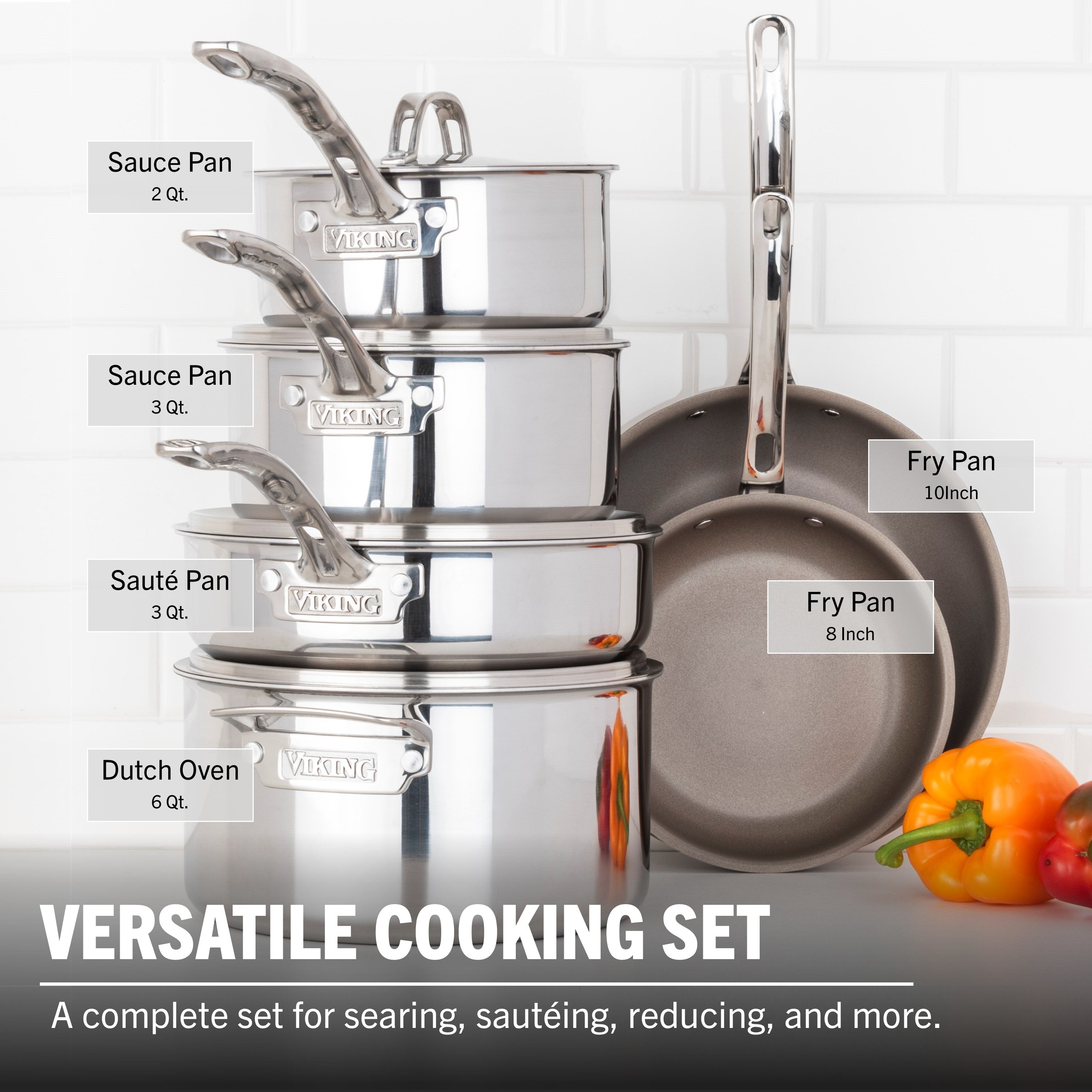 Viking PureGlide Pro 3-Ply 10-Piece Cookware Set