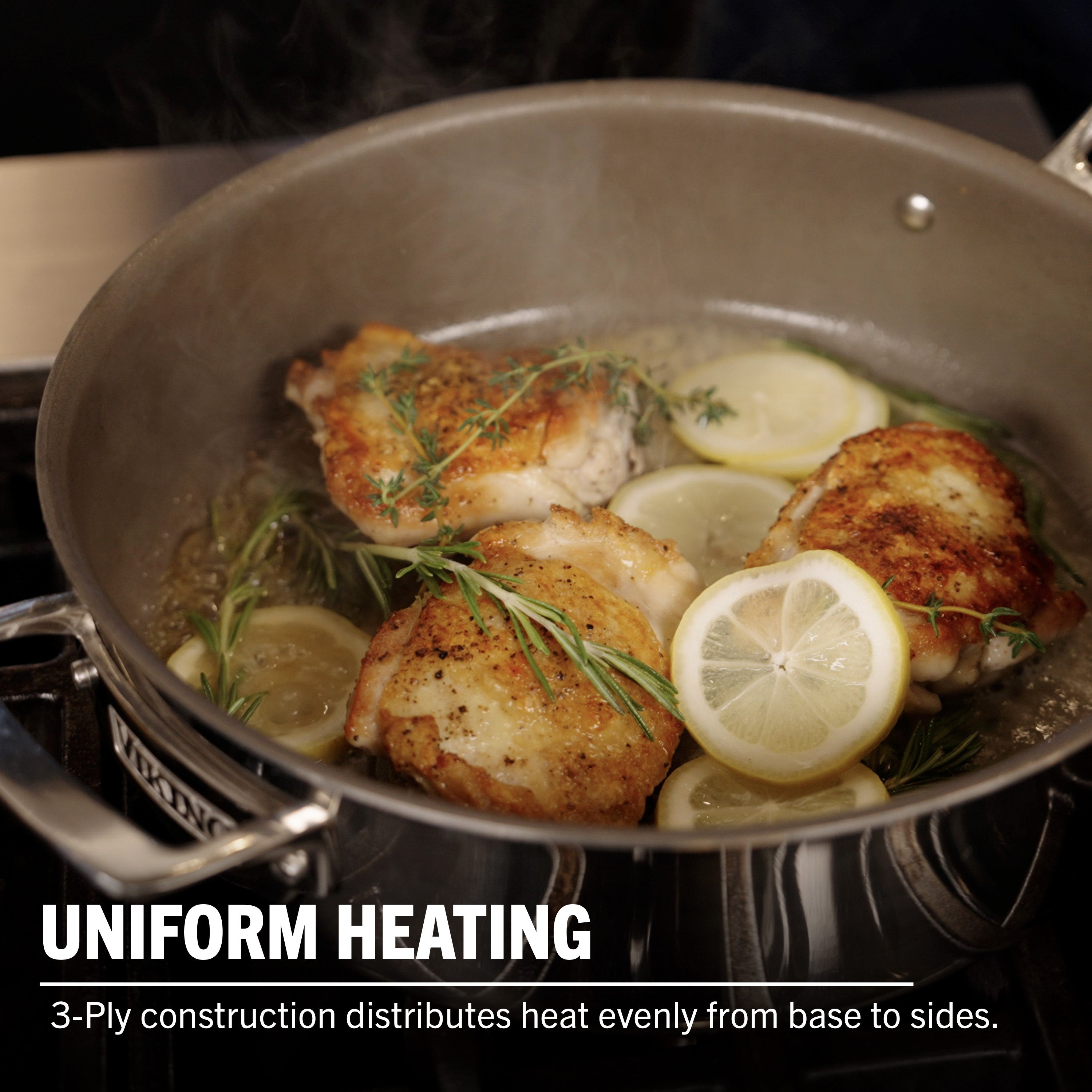 Viking PureGlide Pro 3-Ply 4.5-Quart Saute Pan with Metal Lid
