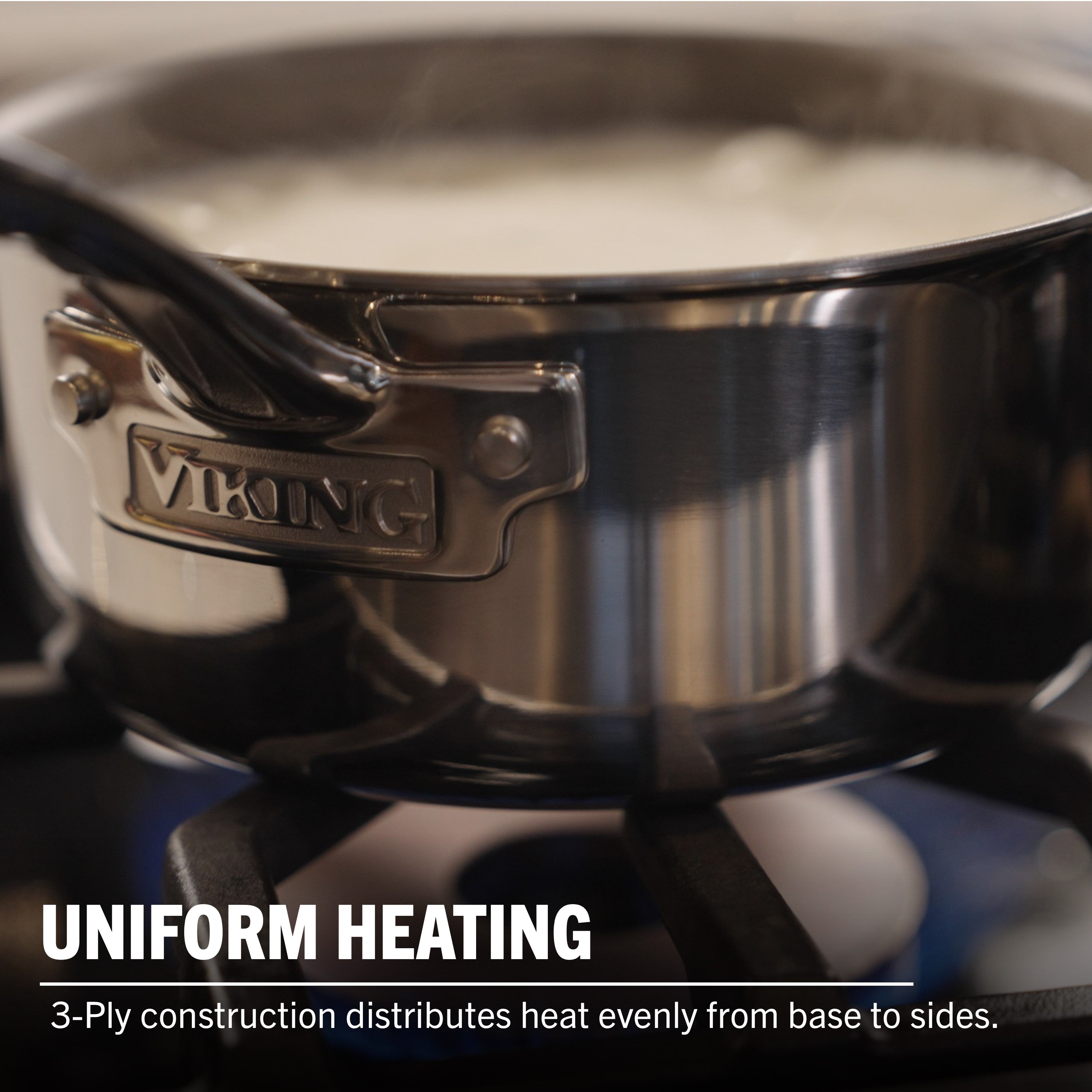 Viking PureGlide Pro 3-Ply 3-Quart Sauce Pan with Metal Lid