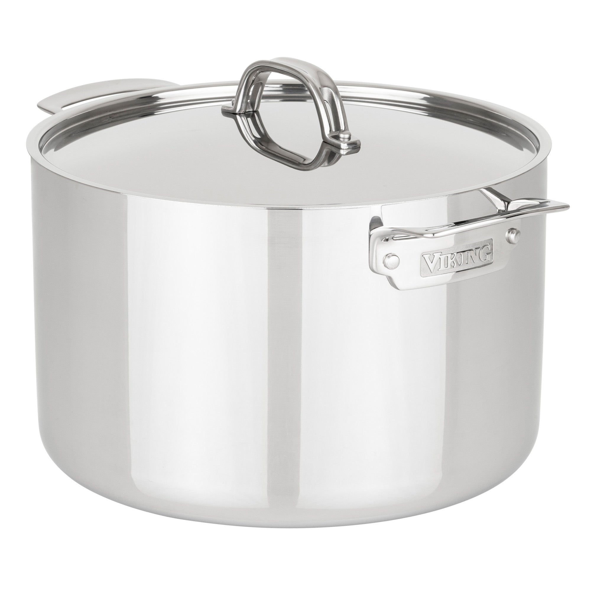 Viking 3-Ply Stainless Steel 12-Quart Stock Pot with Metal Lid – Viking  Culinary Products