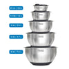 Viking 10-Piece Stainless Steel Mixing Bowl Set with Lids, Black