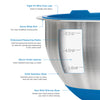 Viking 10-Piece Stainless Steel Mixing Bowl Set with Lids, Blue