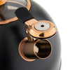 Viking 2.6-Quart Matte Black and Copper Stainless Steel Whistling Kettle with 3-Ply Base