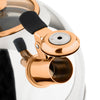 Viking 2.6-Quart Stainless Steel and Copper Whistling Kettle with 3-Ply Base