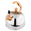 Viking 2.6-Quart Stainless Steel and Copper Whistling Kettle with 3-Ply Base