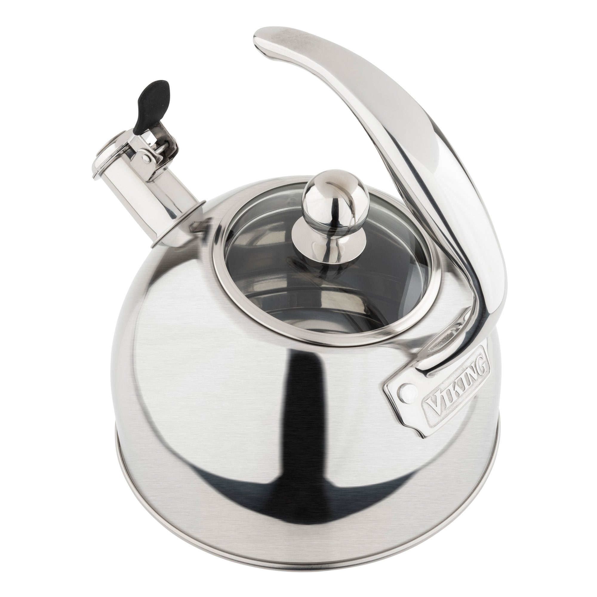 Viking 2.6 qt Stainless Steel Whistling Kettle with 3-Ply Base, White