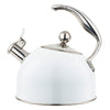 Viking 2.6-Quart White Stainless Steel Tea Kettle with 3-Ply Base