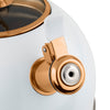 Viking 2.6-Quart White and Copper Stainless Steel Whistling Kettle with 3-Ply Base