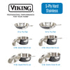 Viking 5-Ply 10-Piece Hard Anodized Stainless Steel Cookware Set with Stainless Lids