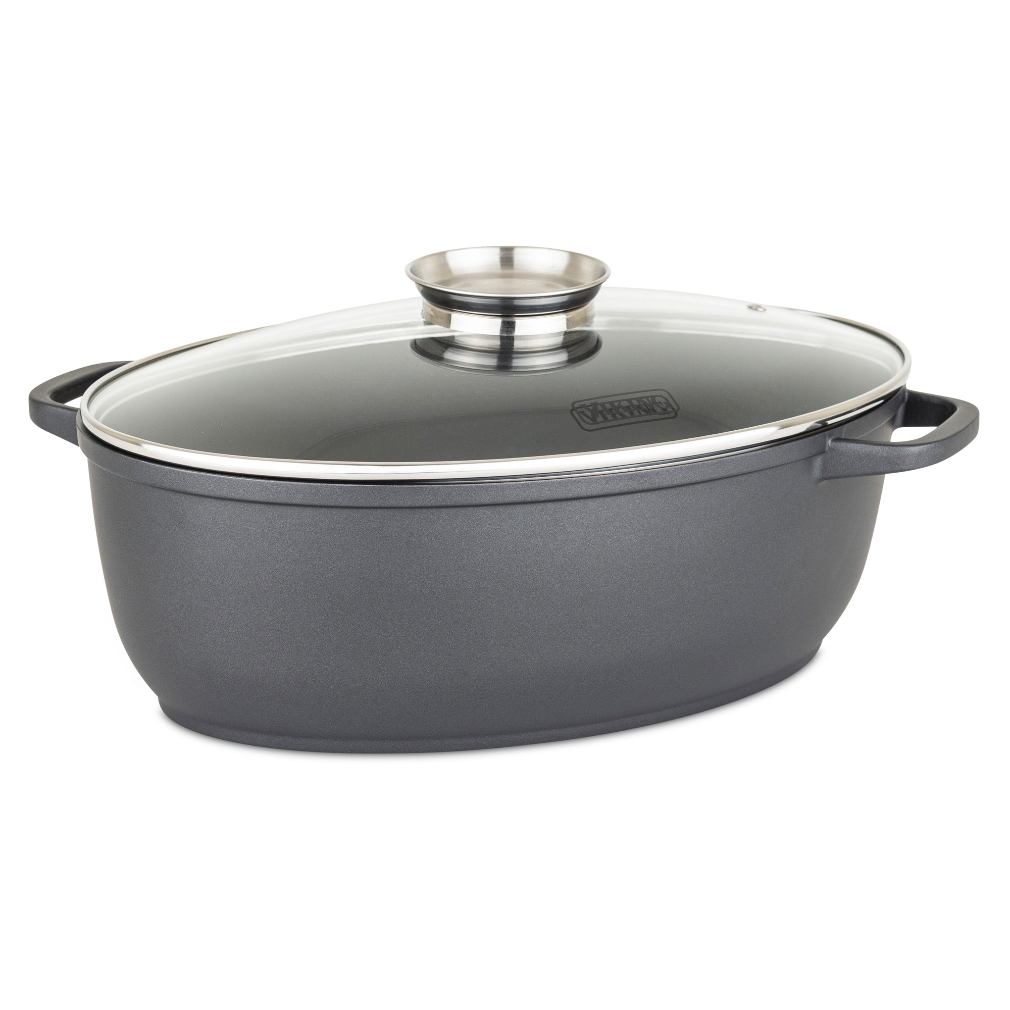 12-qt Cast Iron Oval Roaster with Lid