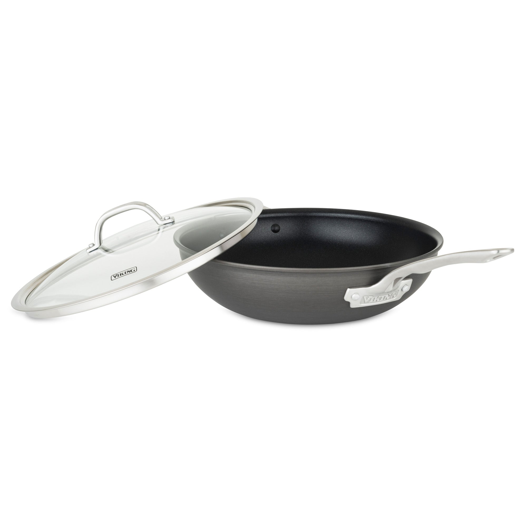 Viking Hard Anodized Nonstick 12-Inch Covered Chef's Pan with Glass Lid