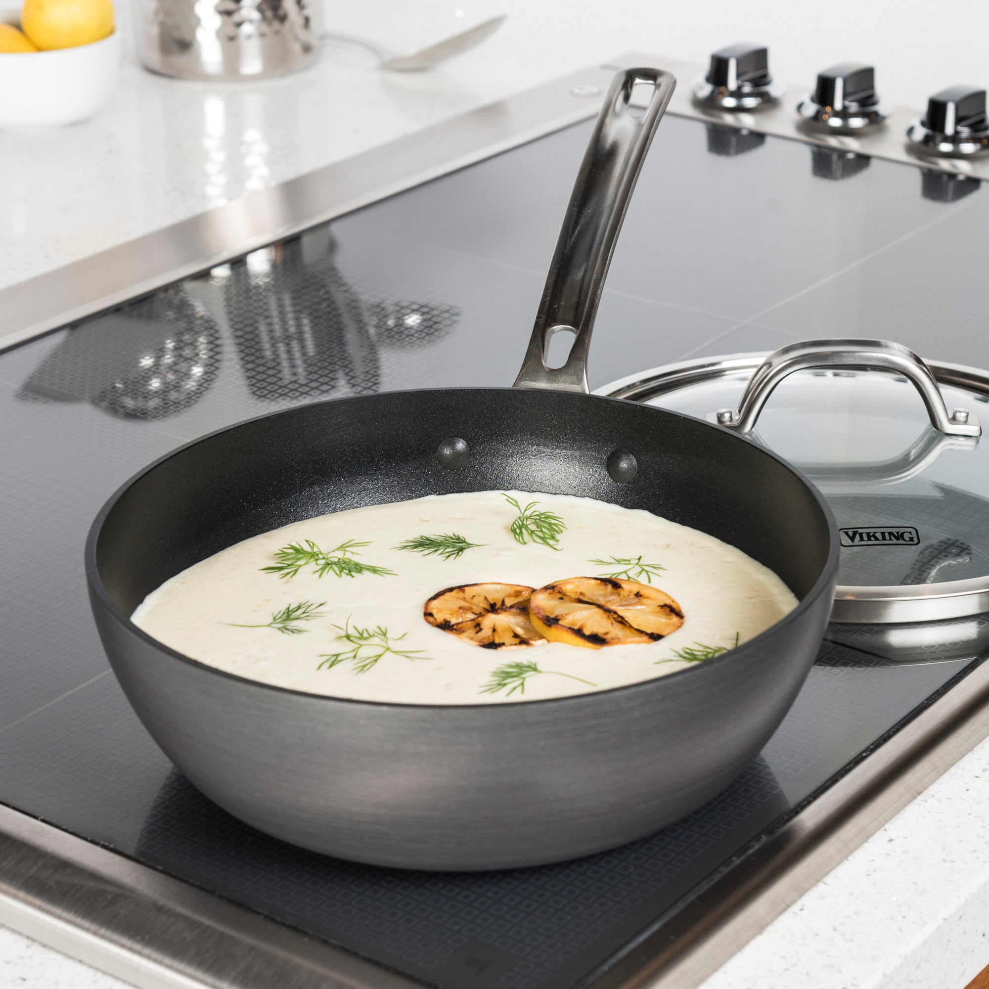 Ceramic Chef 5 Quarts Non-Stick Ceramic Saute Pan with Lid