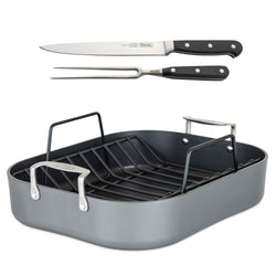 Product Image for Viking Hard Anodized Nonstick Roaster with Rack and Bonus Carving Set