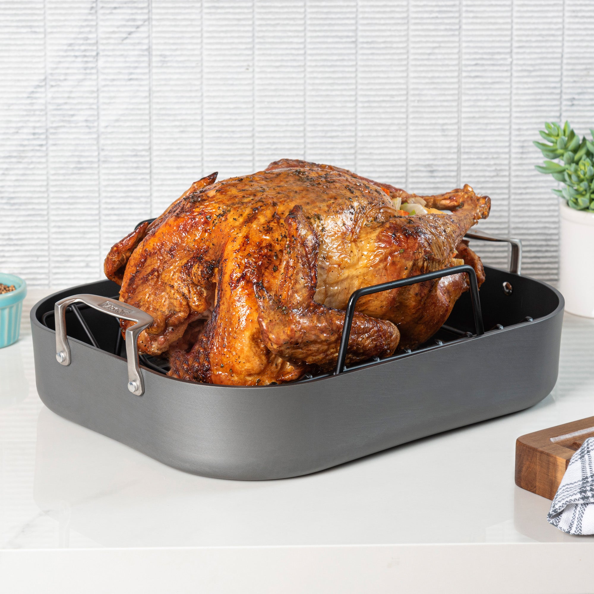 Viking Hard Anodized Nonstick Roaster with Rack and Bonus Carving Set