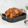 Viking Hard Anodized Nonstick Roaster with Copper Handles, Rack, and Bonus Carving Set