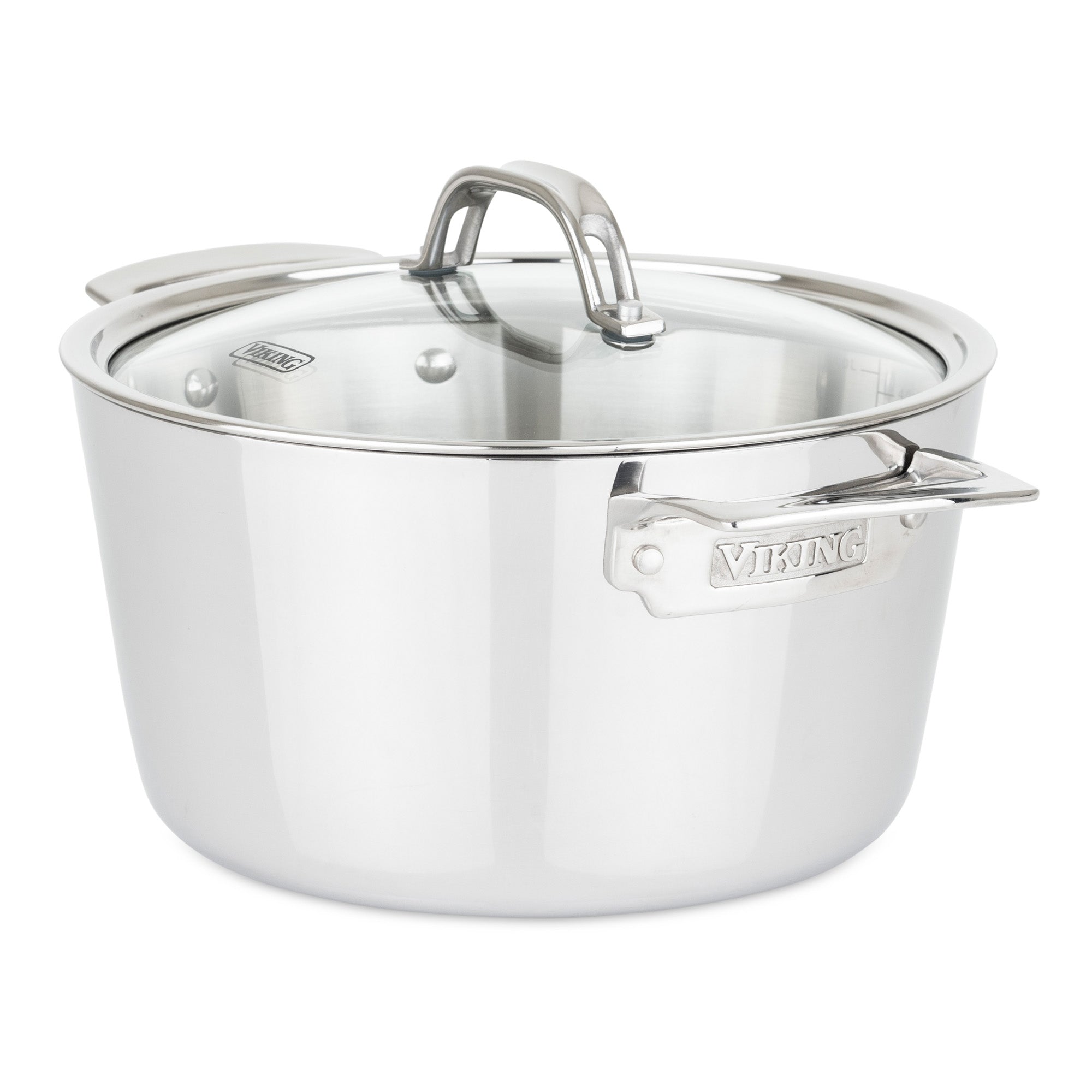 Viking Contemporary 3-Ply Stainless Steel 3.6 Quart Saute Pan with Lid