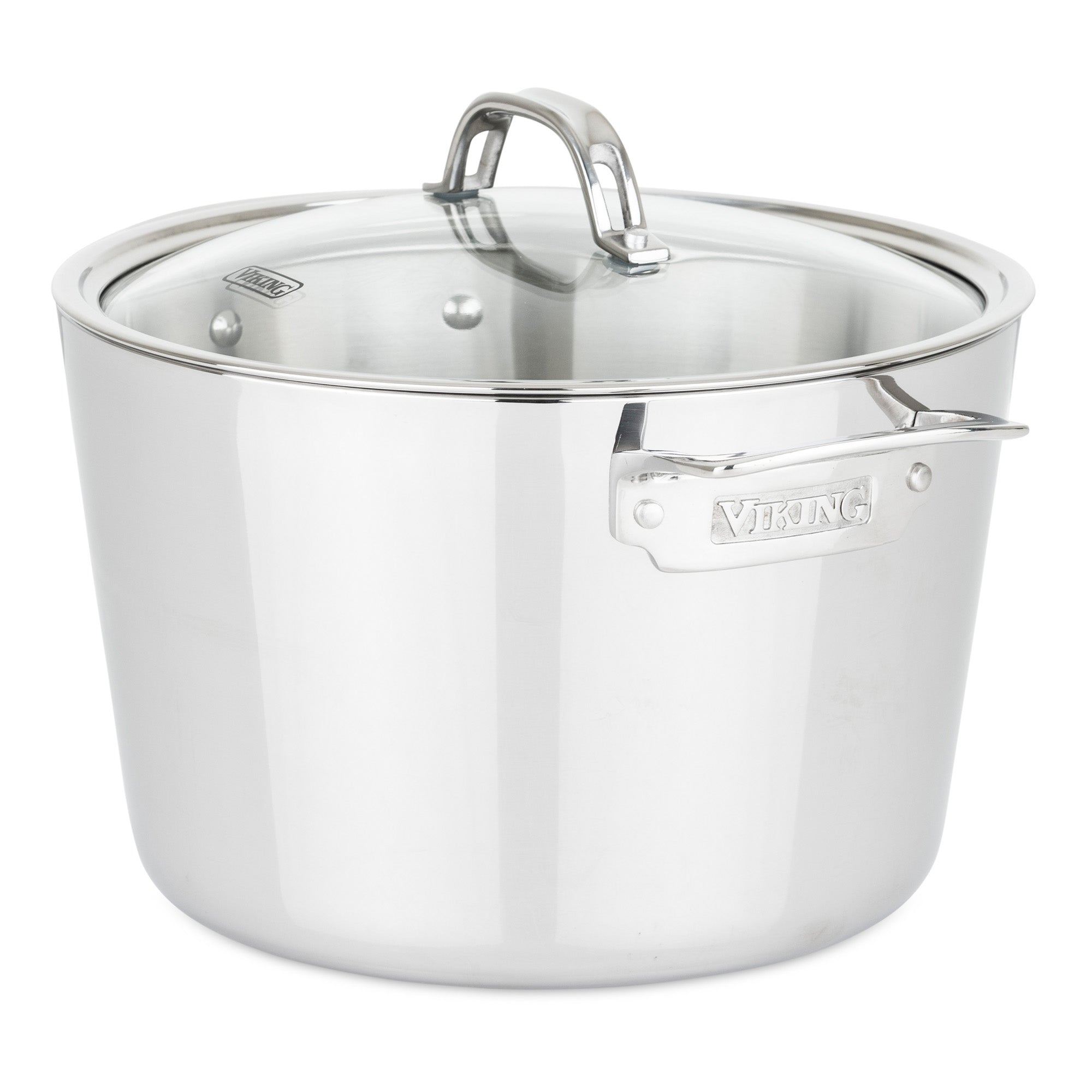 Viking Contemporary 3-Ply Stainless Steel 7-Piece Cookware Set with Glass Lids