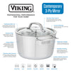 Viking Contemporary 3-Ply Stainless Steel 10-Piece Cookware Set with Glass Lids