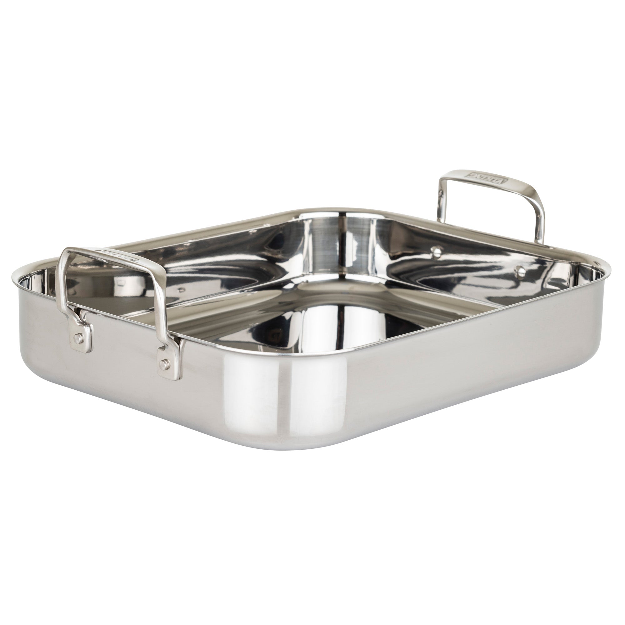 D3 Stainless 3-Ply Bonded Cookware Large Flared Roaster with Rack and Two Turkey Forks