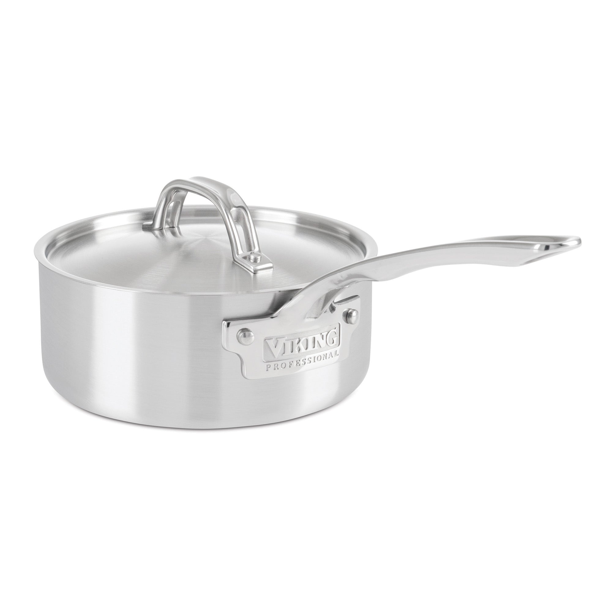 The Viking Culinary Products Professional 5-Ply 7-piece Cookware Set includes dishwasher safe stainless steel pans with lids and long Stay-Cool handlesâ€”each engraved with Viking Professional, making it essential for any kitchen.