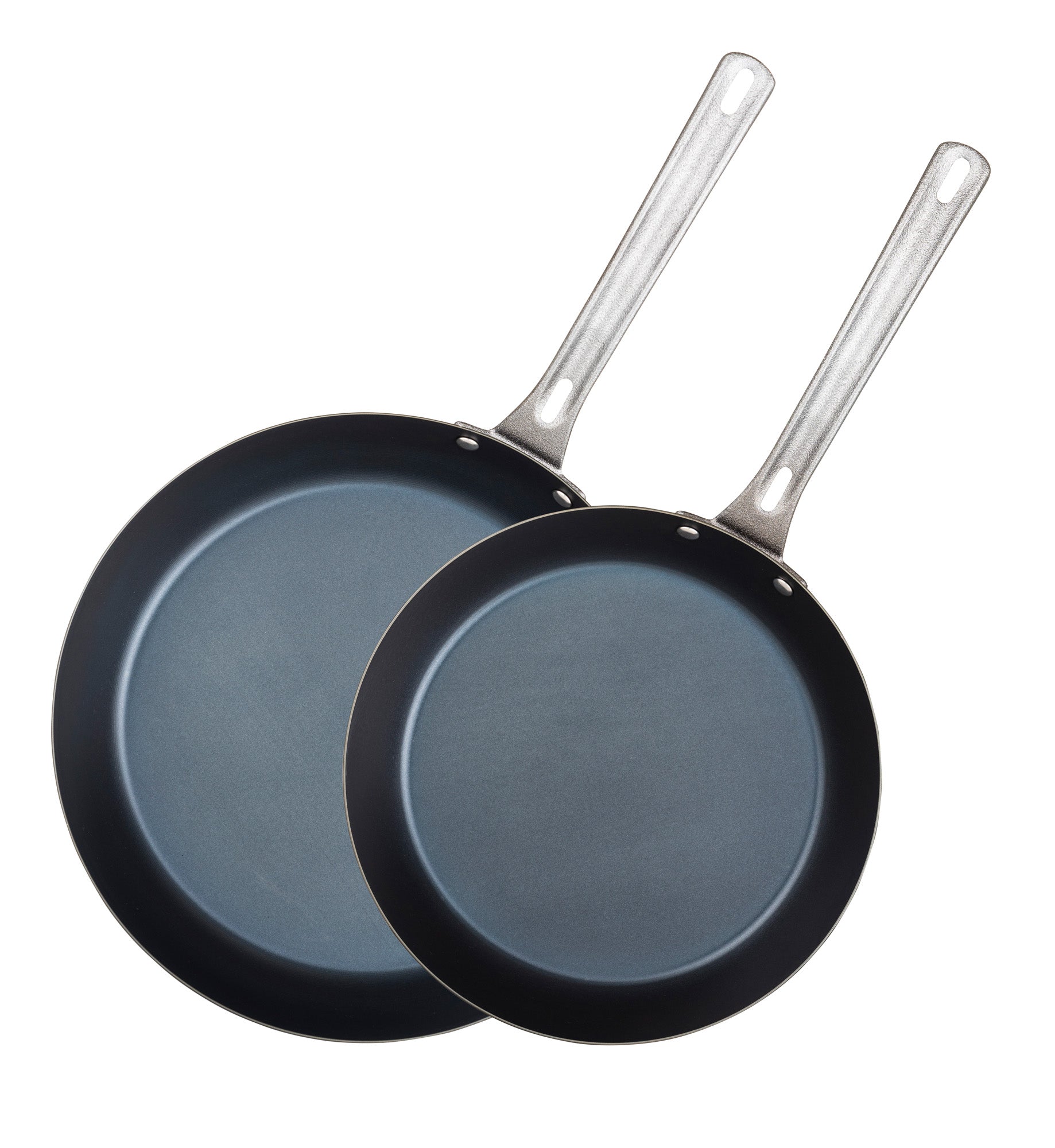 Blue Carbon Steel Frying Pan Set