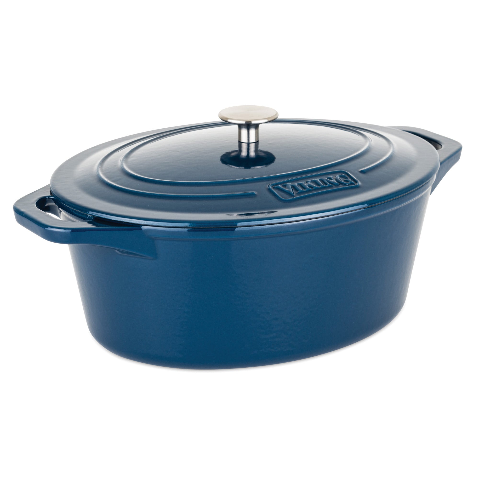 Viking 7 qt Enamel Coated Cast Iron Dutch Oven/Roaster-Blue