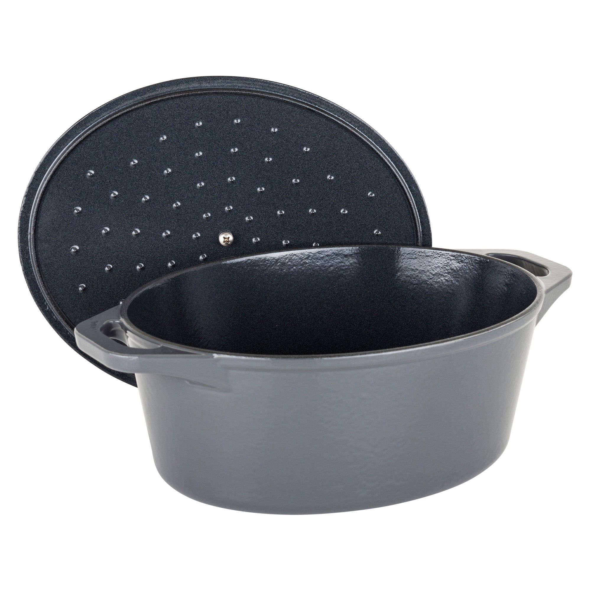 Viking Cast Iron 7-Quart Oval Roaster-Gray