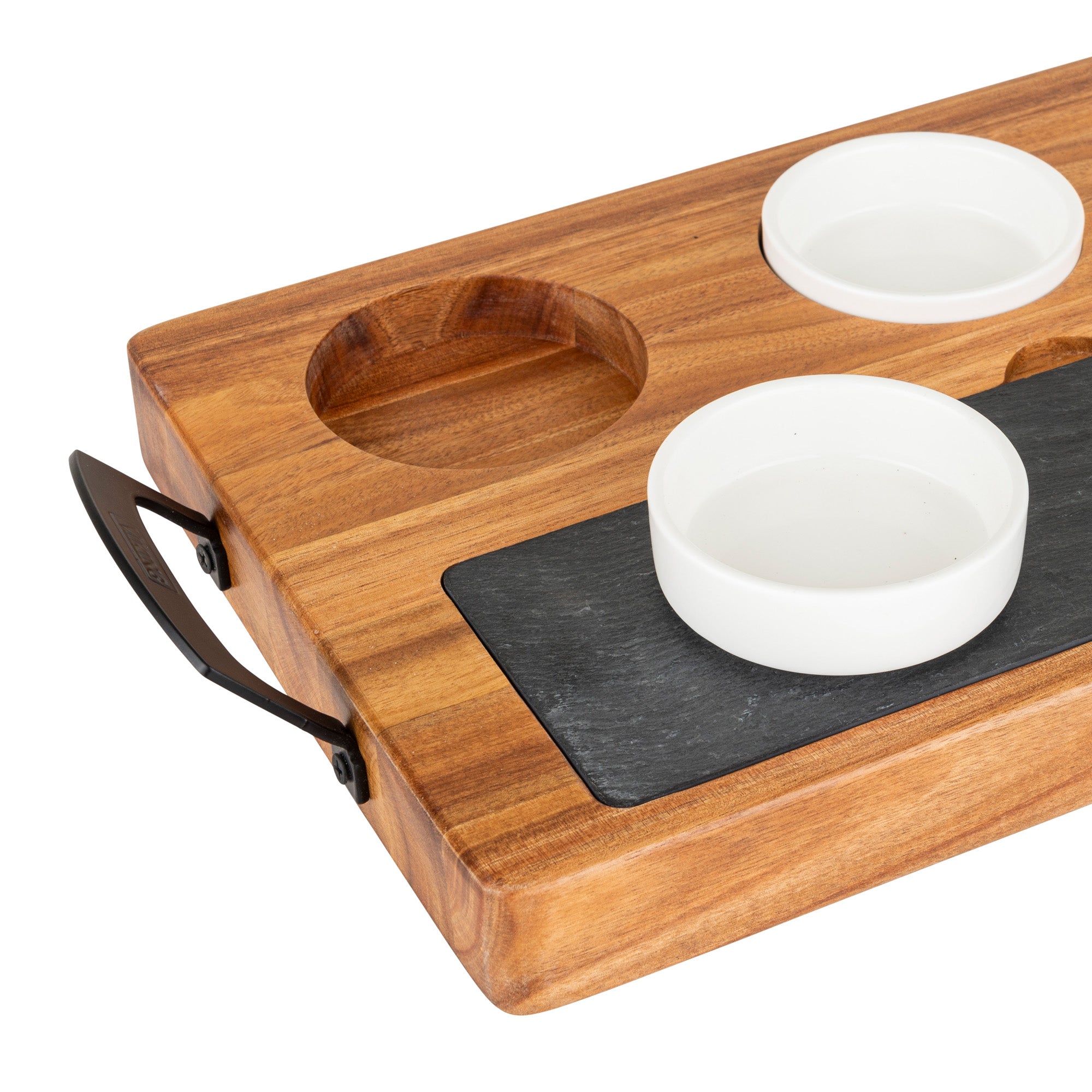 Viking 7-Piece Acacia Wood Slate Cheese Board Set