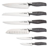 Viking 6-Piece German Steel Hollow Handle Cutlery Set with Sleeves, Ash Wood Pattern Handle